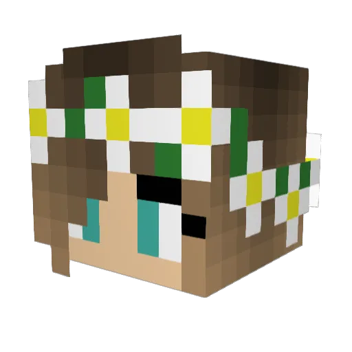Catscraft_ Minecraft avatar head, 3D render