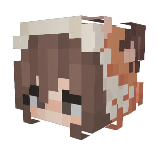 Catsouna Minecraft avatar head, 3D render