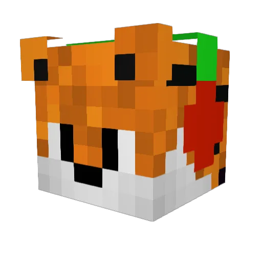 Catstock Minecraft avatar head, 3D render