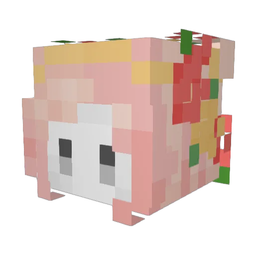 Catsume Minecraft avatar head, 3D render