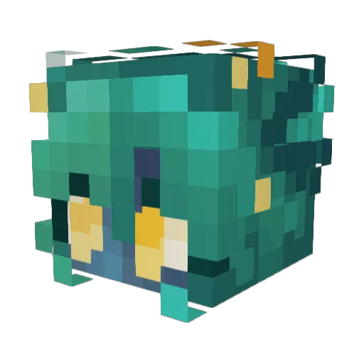 Cattacular Minecraft avatar head, 3D render