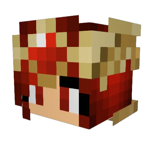 Cattarinna Minecraft avatar head, 3D render