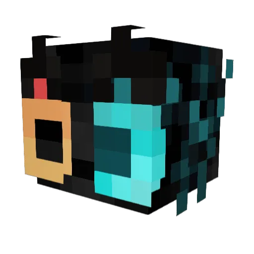 Cattegun Minecraft avatar head, 3D render