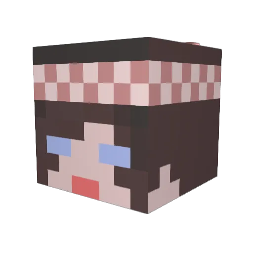 Catteli Minecraft avatar head, 3D render