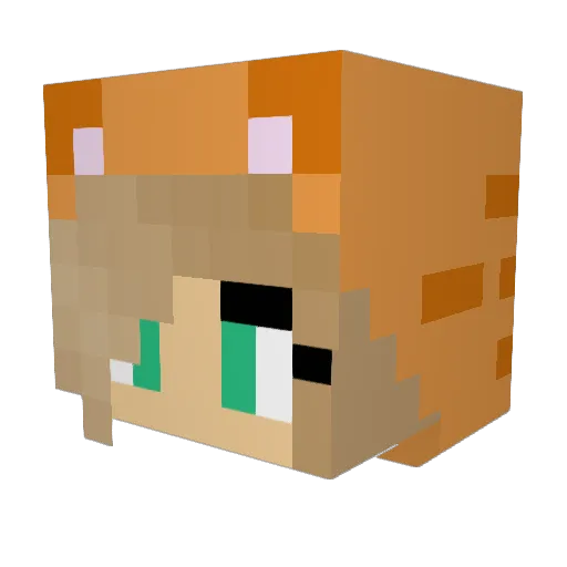CattieJ Minecraft avatar head, 3D render