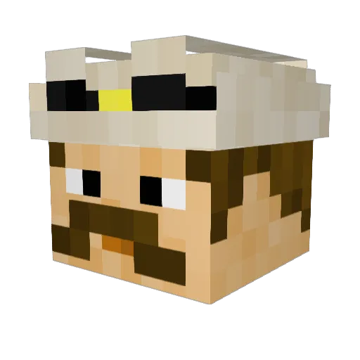 Cattle_Man Minecraft avatar head, 3D render