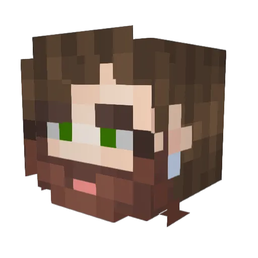 Cattsy Minecraft avatar head, 3D render