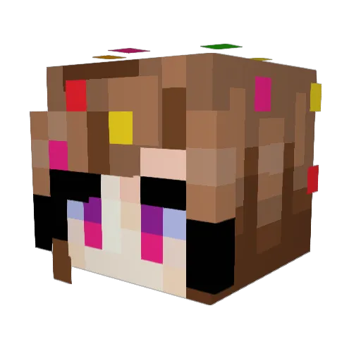 Catttime Minecraft avatar head, 3D render