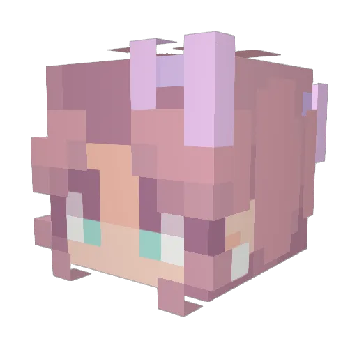 CattyStar Minecraft avatar head, 3D render