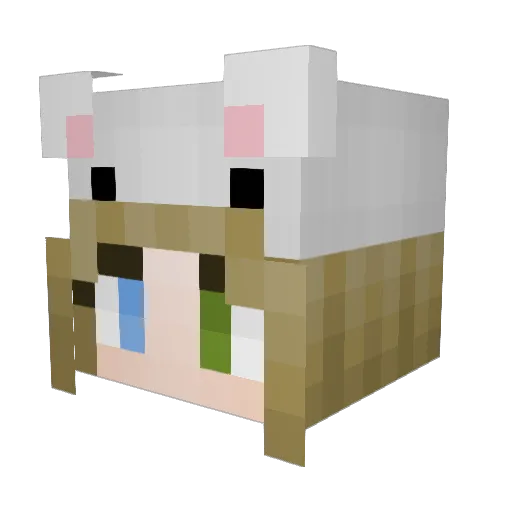 Catty_Khan Minecraft avatar head, 3D render