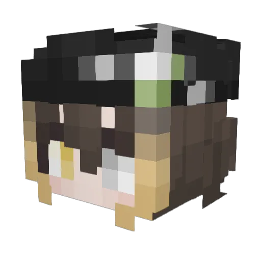 Catuner Minecraft avatar head, 3D render