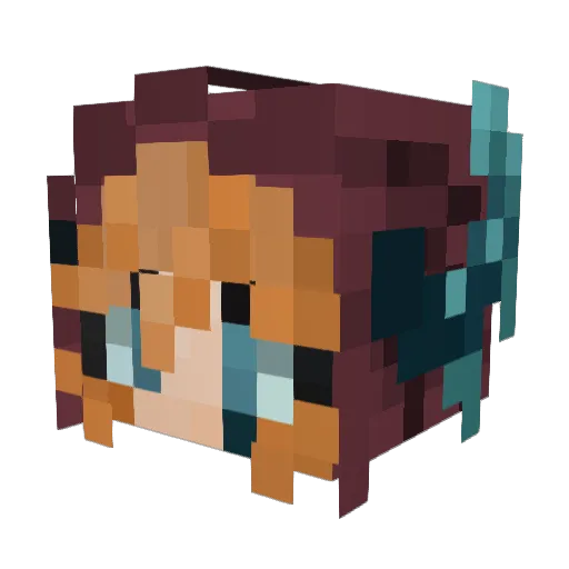 CatyCuteness Minecraft avatar head, 3D render