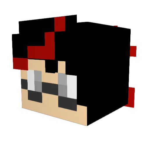 Catzzye Minecraft avatar head, 3D render