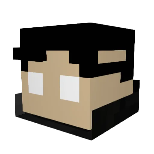 Cauazito Minecraft avatar head, 3D render