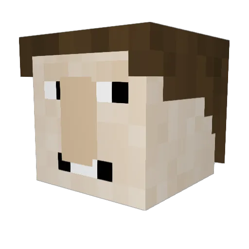 CaucasianJeff Minecraft avatar head, 3D render