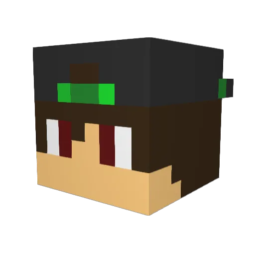 Cauet Minecraft avatar head, 3D render