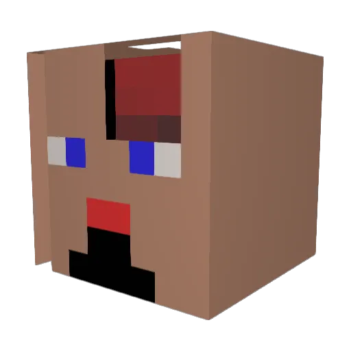 Caulino Minecraft avatar head, 3D render