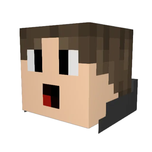 CauseBlue Minecraft avatar head, 3D render