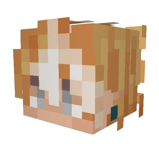 CausticCataclysm Minecraft avatar head, 3D render