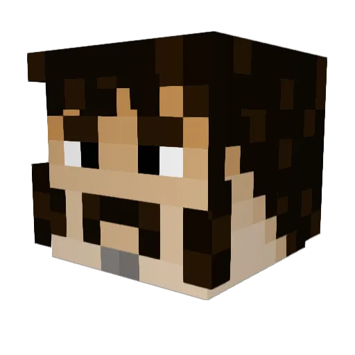CaveFalls Minecraft avatar head, 3D render