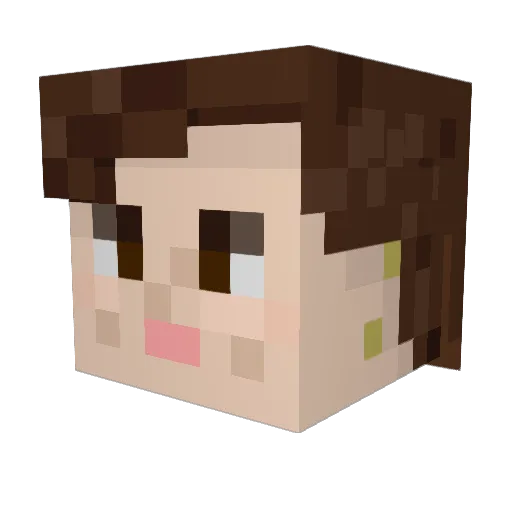 CaveGrass Minecraft avatar head, 3D render