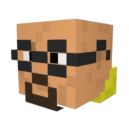 CaveMan189 Minecraft avatar head, 3D render
