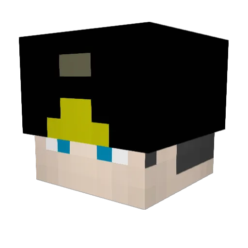 Cave_player Minecraft avatar head, 3D render