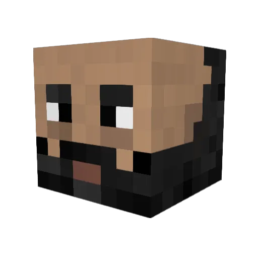 Caveclaw Minecraft avatar head, 3D render
