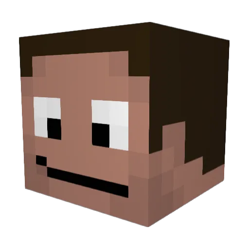 Cavemaker Minecraft avatar head, 3D render