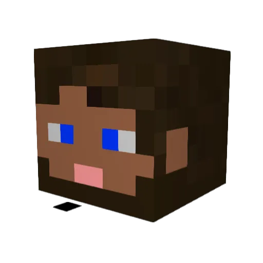 CavemanAlchemist Minecraft avatar head, 3D render