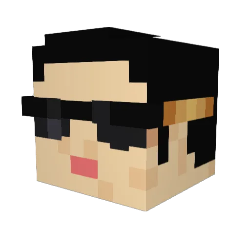 Cavemanjet Minecraft avatar head, 3D render