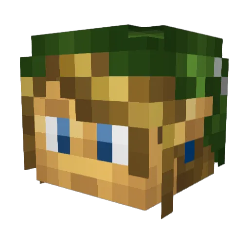 Cavus Minecraft avatar head, 3D render