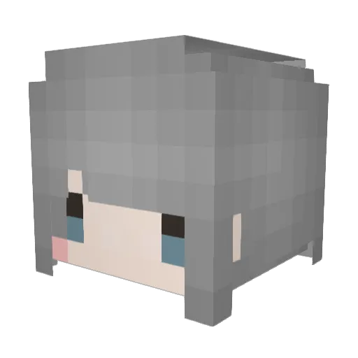 Cawaii Minecraft avatar head, 3D render
