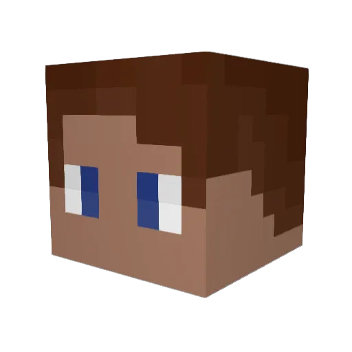 Cawawa Minecraft avatar head, 3D render