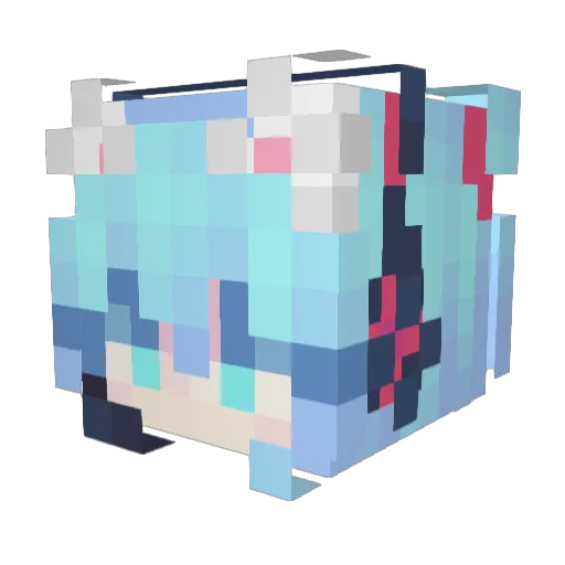 Cawper Minecraft avatar head, 3D render
