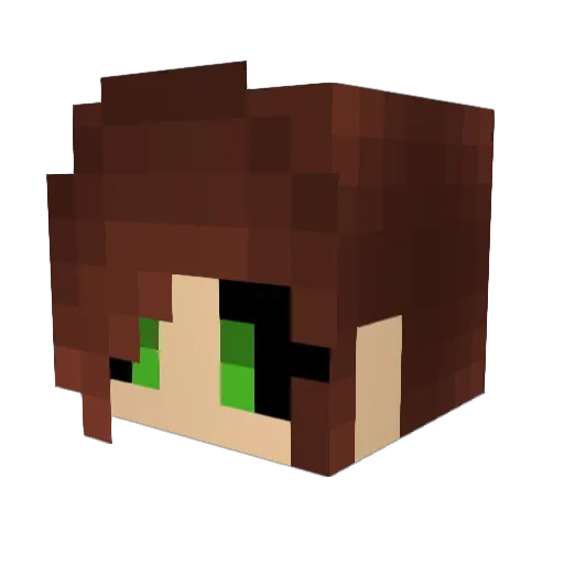 Caxial Minecraft avatar head, 3D render