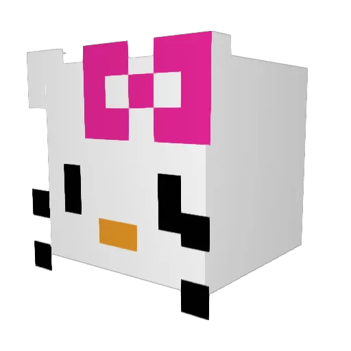Cayliane Minecraft avatar head, 3D render