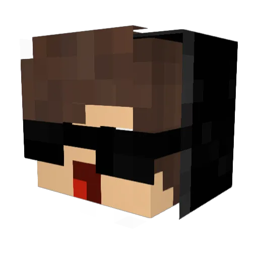 CaymanML Minecraft avatar head, 3D render