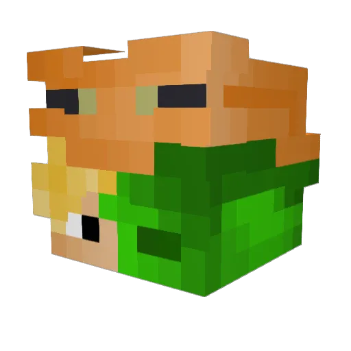 CaynMC Minecraft avatar head, 3D render