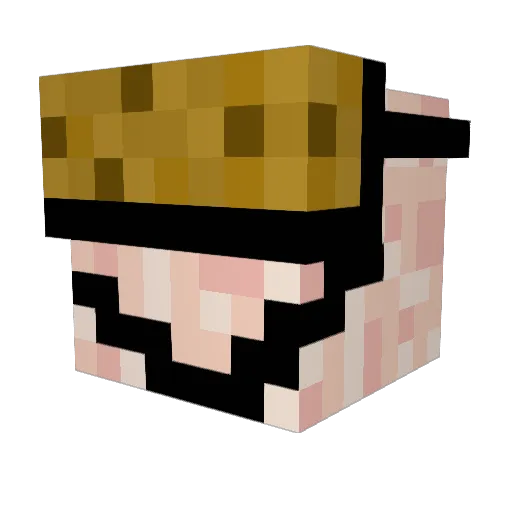 Cazhler Minecraft avatar head, 3D render
