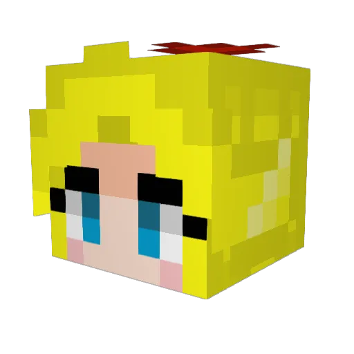 Cazylia Minecraft avatar head, 3D render