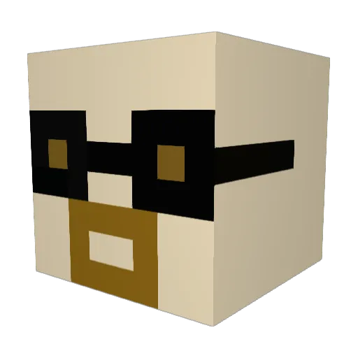CazzaGun Minecraft avatar head, 3D render