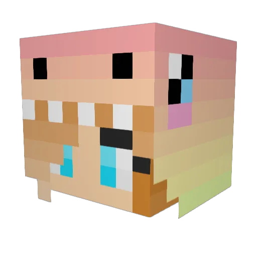 Ccillee Minecraft avatar head, 3D render