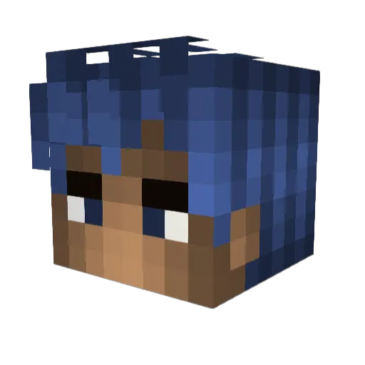 Ccise Minecraft avatar head, 3D render