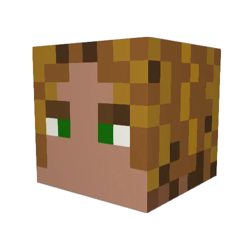 CcurtT Minecraft avatar head, 3D render
