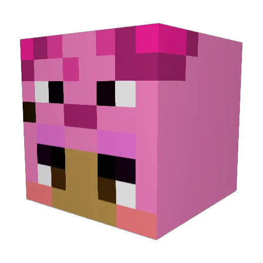 Ccvrlz Minecraft avatar head, 3D render