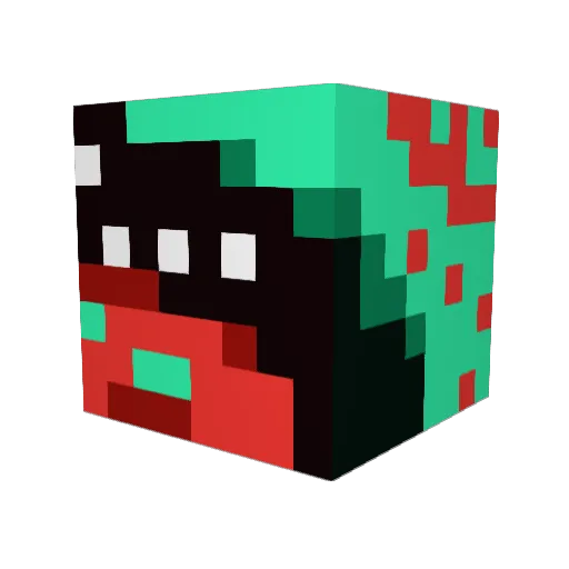 Cdogscool Minecraft avatar head, 3D render