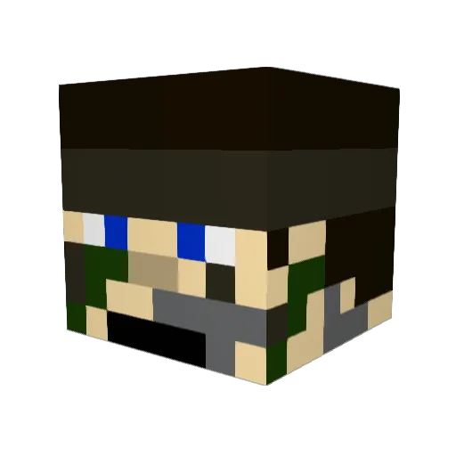 Cdox Minecraft avatar head, 3D render