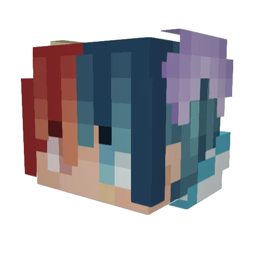 Cebrics Minecraft avatar head, 3D render