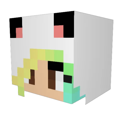 CeceCelina Minecraft avatar head, 3D render